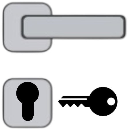 Poignées de porte à rosace carré - Bronze - Gt ( 2pcs ) - SQES