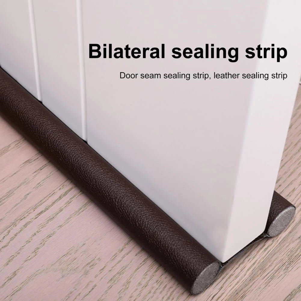Bas de Porte Double Stop Marron 95cm - Bourrelet Isolation Thermique Acoustique