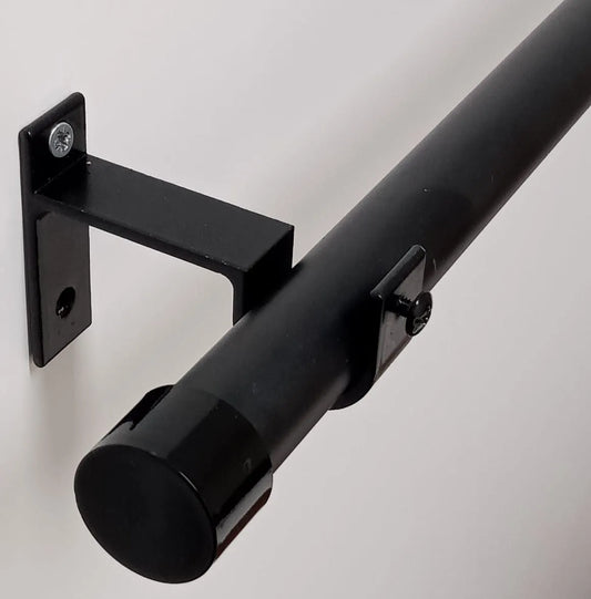 Tringle à rideau avec embouts cylindriques Noir - Mhirsi - SQES