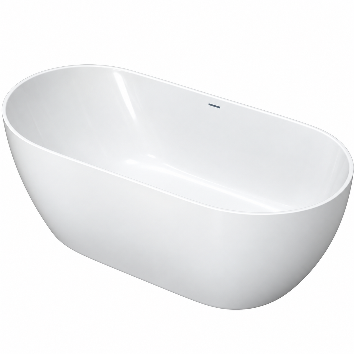 Baignoire îlot ovale DURAVIT DuraKanto blanc brillant 170 × 80 cm, deux dossiers et vidage central