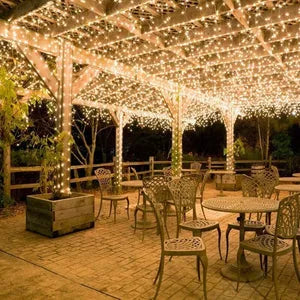 Guirlande lumineuse LED d'extérieur étanche IP65, avec fil en caoutchouc blanc WW 10m, 100led - SQES