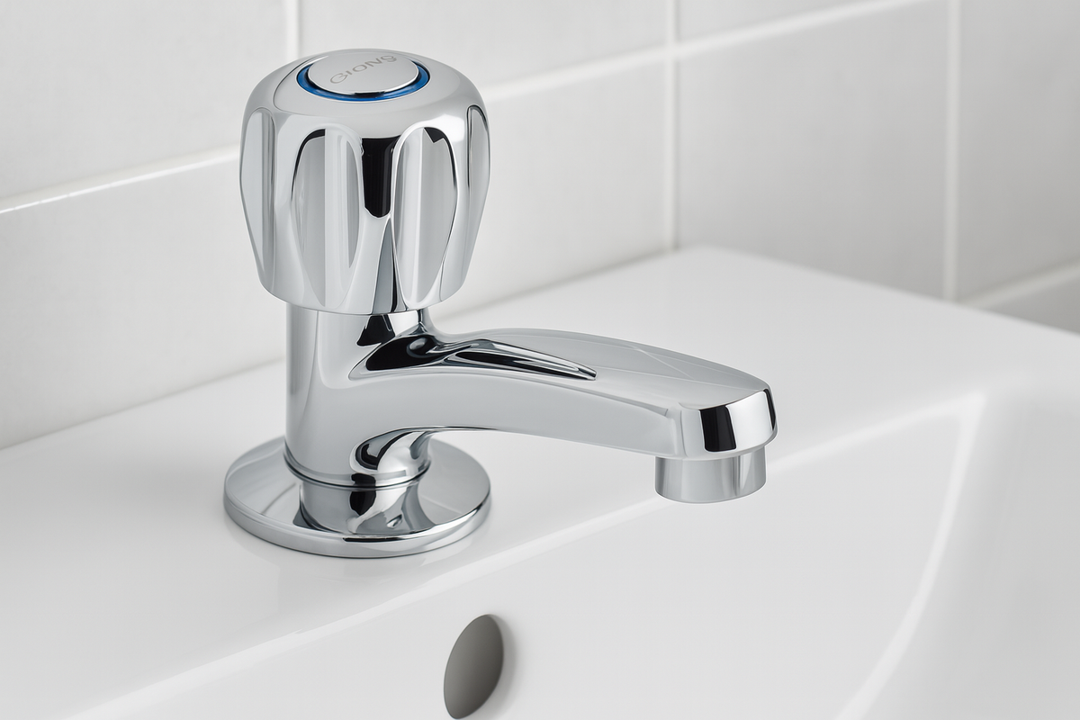 Robinet de lavabo Salakta installé