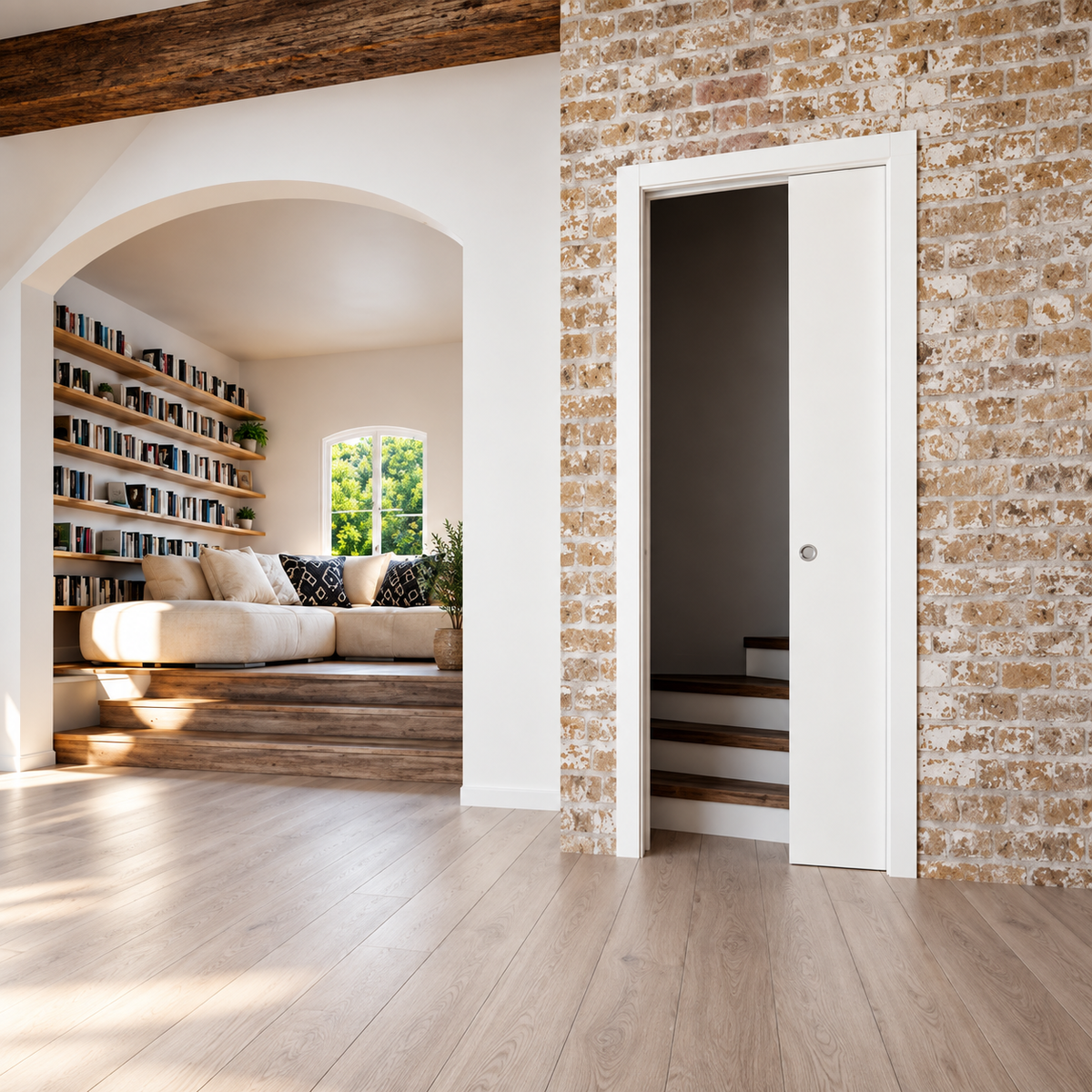 SCRIGNO 4198AQ926 – système pour porte coulissante escamotable 1 vantail, 900 × 2400 × 105 mm, pour libérer l’espace de débattement | SQES Tunisie