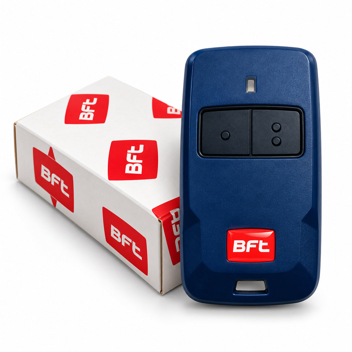 Photographie authentique du catalogue BFT Émetteur BFT 433 MHz bleu, référence 551OUE7