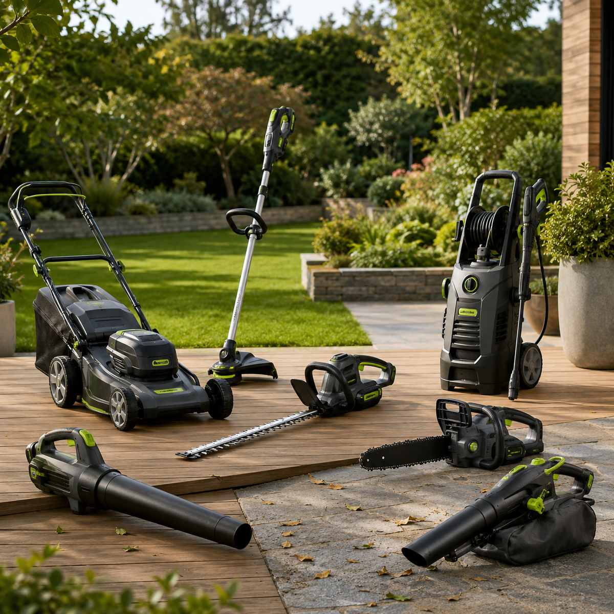 Outillage électrique jardinage : tondeuses, taille-haies, tronçonneuses, débroussailleuses. Livraison rapide en Tunisie — SQES.