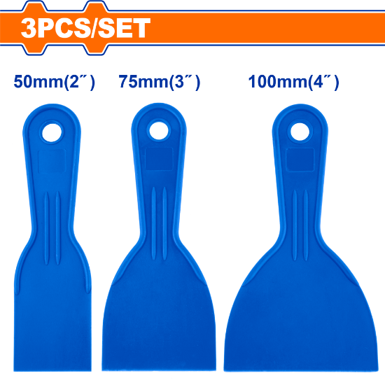 Jeu de 3 Spatules en Plastique WADFOW - 50mm, 75mm, 100mm