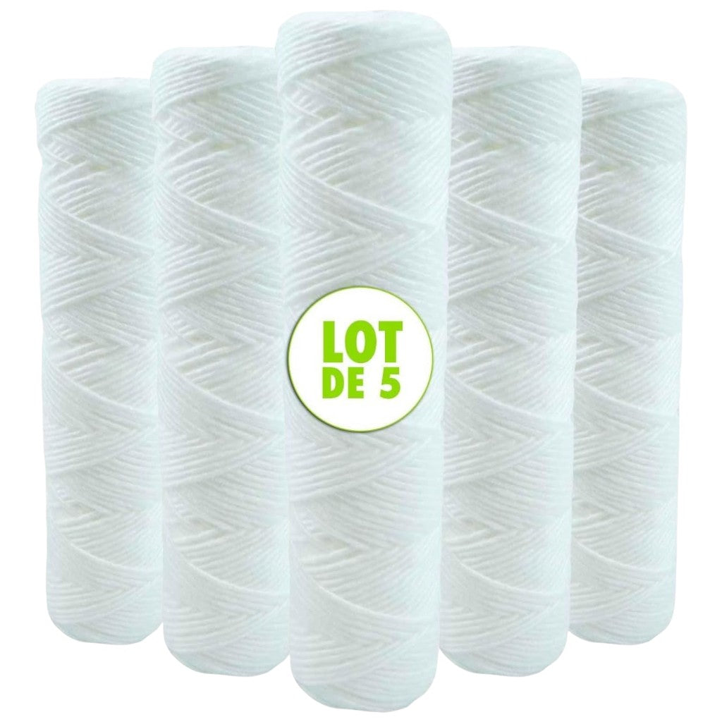 Lot 5 Cartouche bobinée 5 microns pour filtration d'eau