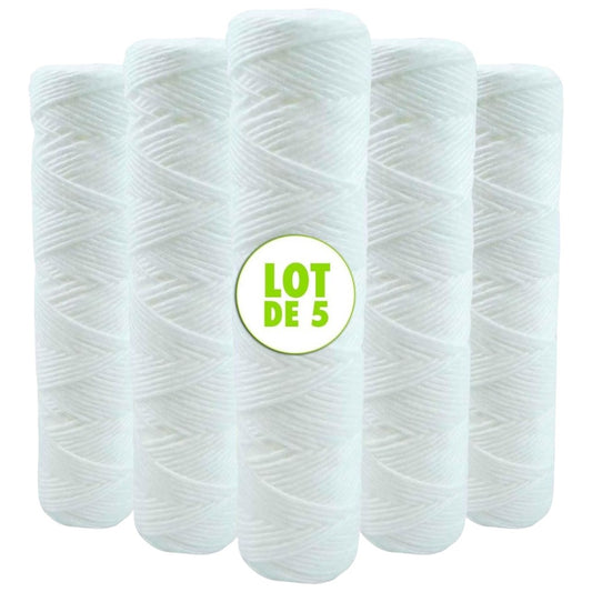 Lot 5 Cartouche bobinée 5 microns pour filtration d'eau
