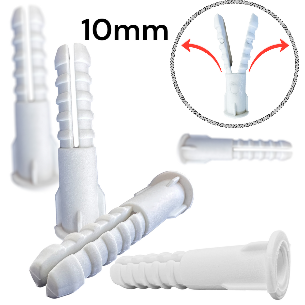 Cheville Plastique en PEHD – Résistance Maximale pour Fixations Solides 10mm