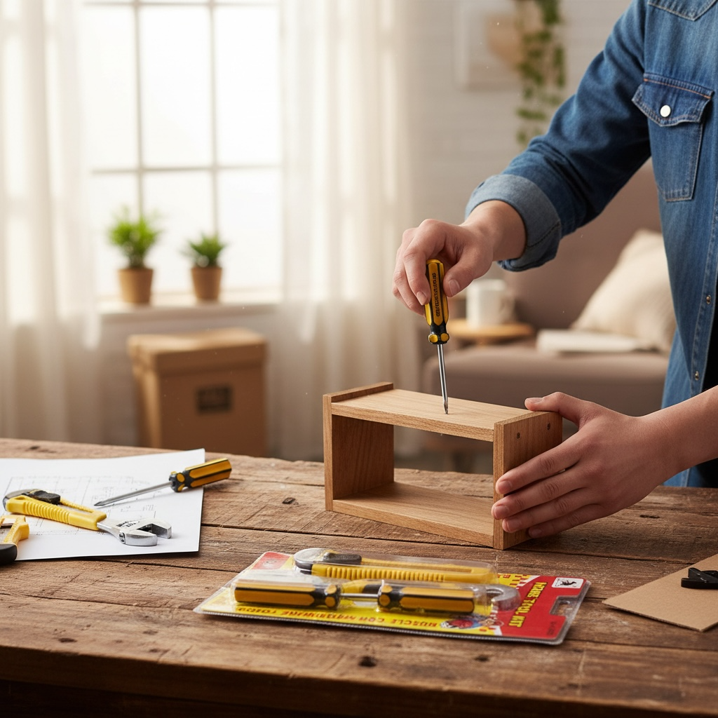 Kit 4 Outils de Bricolage - 2 Tournevis 1 Cutter 1 Pince Multiprise