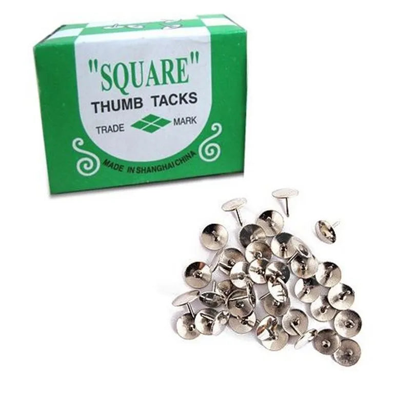 LOT DE 10 BOITES DE 22 PUNAISES CHROMÉES CRYSTAL SQUARE (203N) - SQES