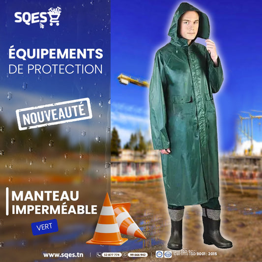 Manteau Imperméable Vert Anti Pluie XXL