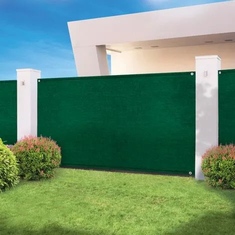 Brise Vue - Vert - tissé 80% occultant - 1x10 m - Protection Solaire - SQES