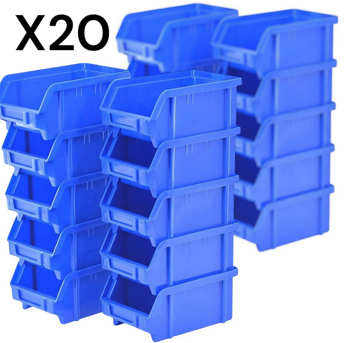 Boitier en plastique pour rangement 180x100x90 bleu - Lot 20pcs - SQES