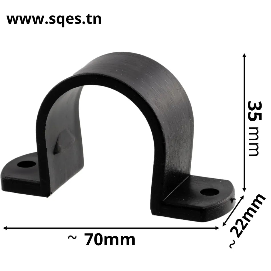 Attache pour tube rond D25mm - Lot de 20 Colliers de fixation en U Plastic - SQES