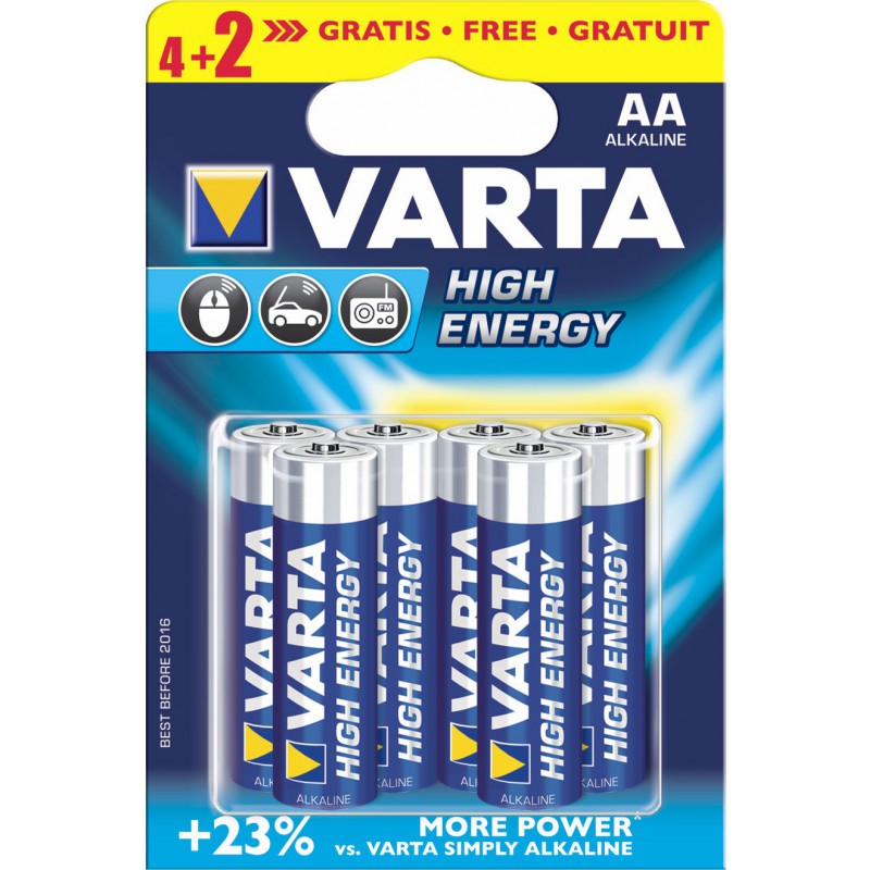 VARTA Pile Longlife Power AA LR6 PACK 4+2 High Energie