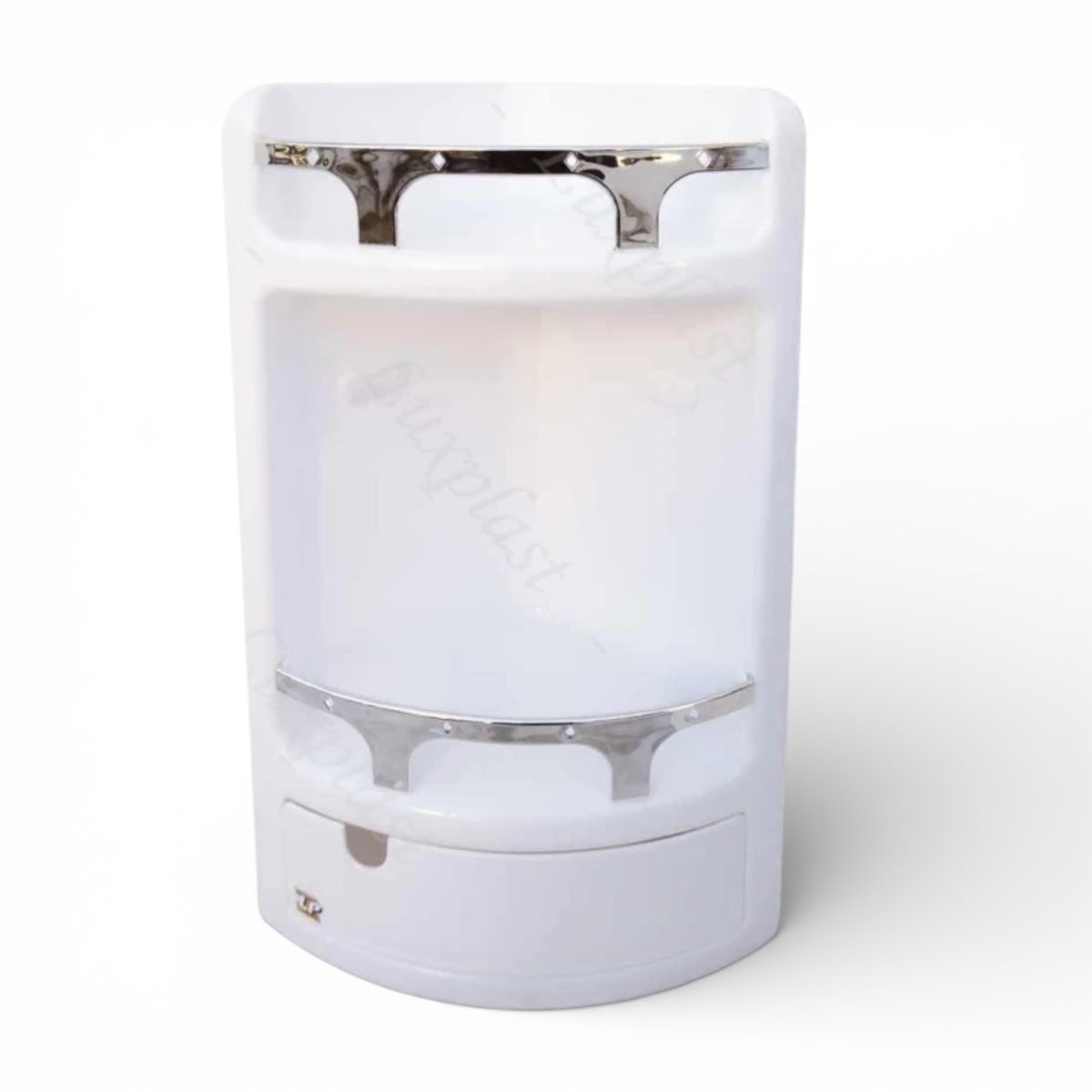 Étagère d'Angle Salle de Bain Blanc Chromé Grand Modèle
