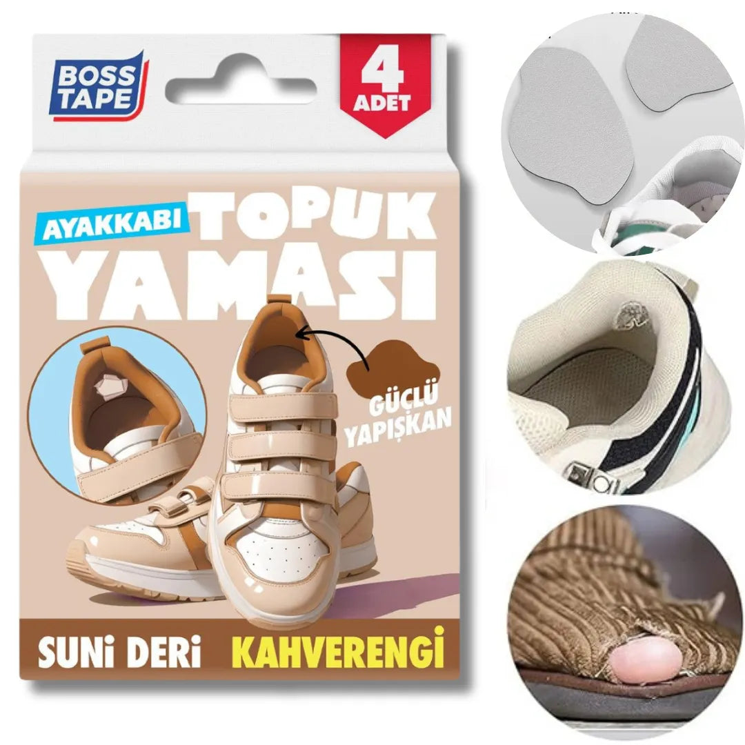 BOSS TAPE Patch MARRON de réparation de talon de chaussures (4pcs) - SQES
