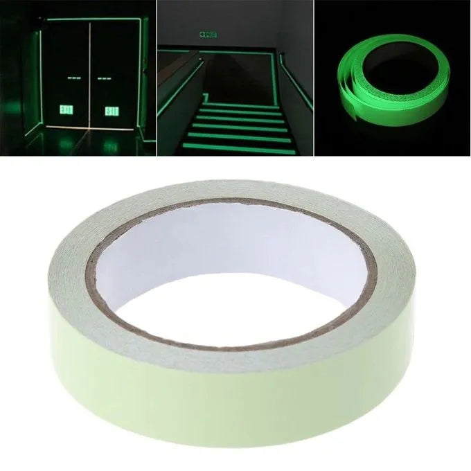 BOSS TAPE Ruban adhésif phosphorescent fluorescent lumineux 15mmx5m - SQES