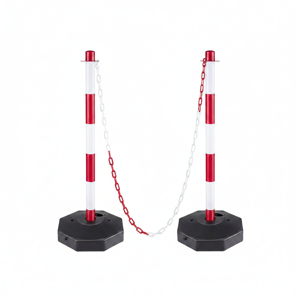 2 Poteau de signalisation - Avec chaine 2M - 90 cm - SQES