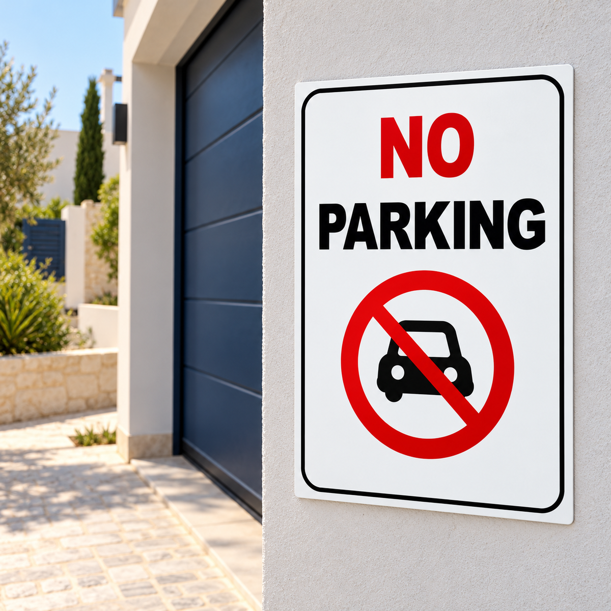 Plaque adhésive NO PARKING – 30 × 20 cm