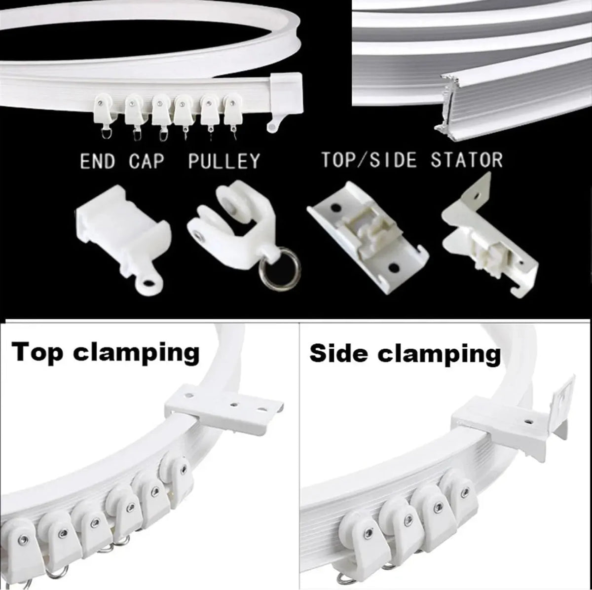 Rail rideau flexible et pliable à fixation plafond - 5m - SQES