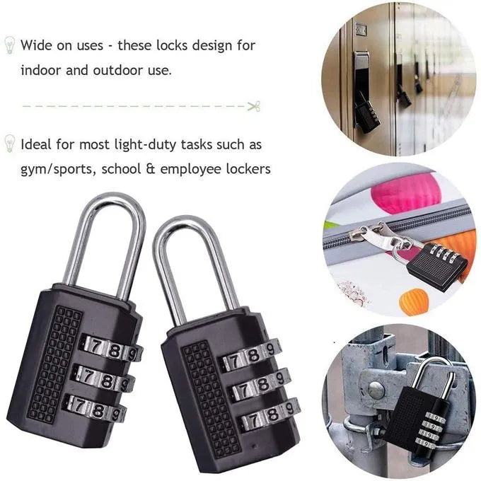 Cadenas à code de sécurité à combinaison à 3 chiffres - SQES