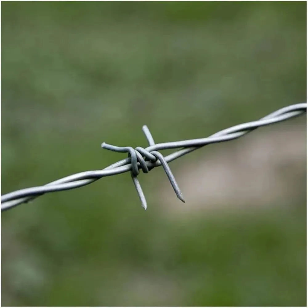 Fil Barbelé Galvanise Haute Protection Fil De Fer Barbelé, Clôture en Fil Galvanisé, Clôture en Fil De Fer Barbelé - 200m - SQES