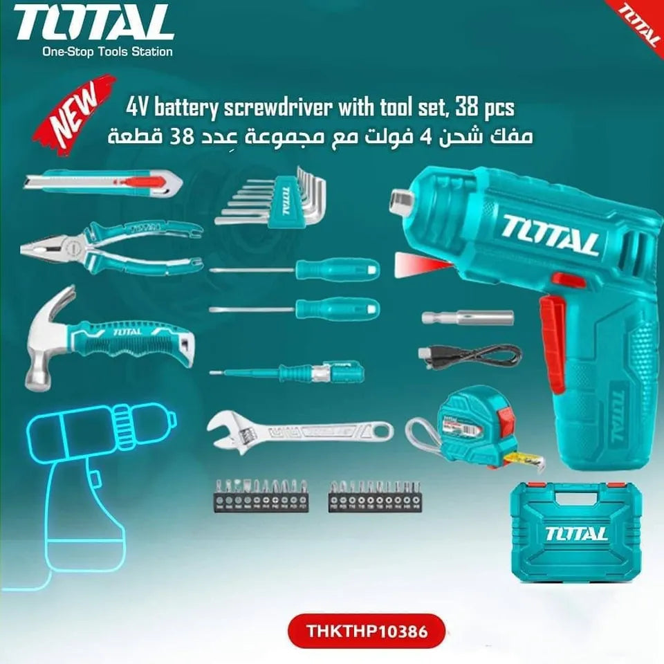 Visseuse sans fil - Valise bricolage - 38 Outils - SQES