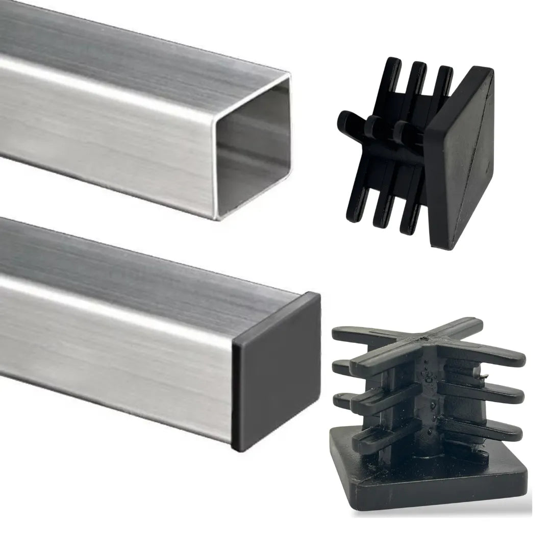 Embout carré pour Pied de meuble - 40 pcs 25mmx25mm NOIR - SQES
