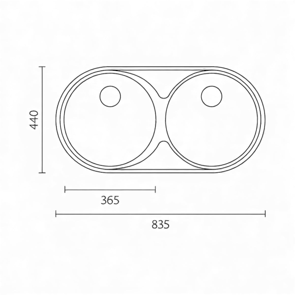 Évier Inox BANKA 85×45 cm – 2 Cuves Rondes Encastrables