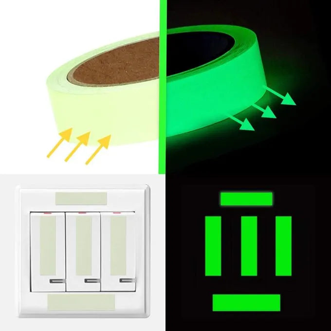 BOSS TAPE Ruban adhésif phosphorescent fluorescent lumineux 15mmx5m - SQES