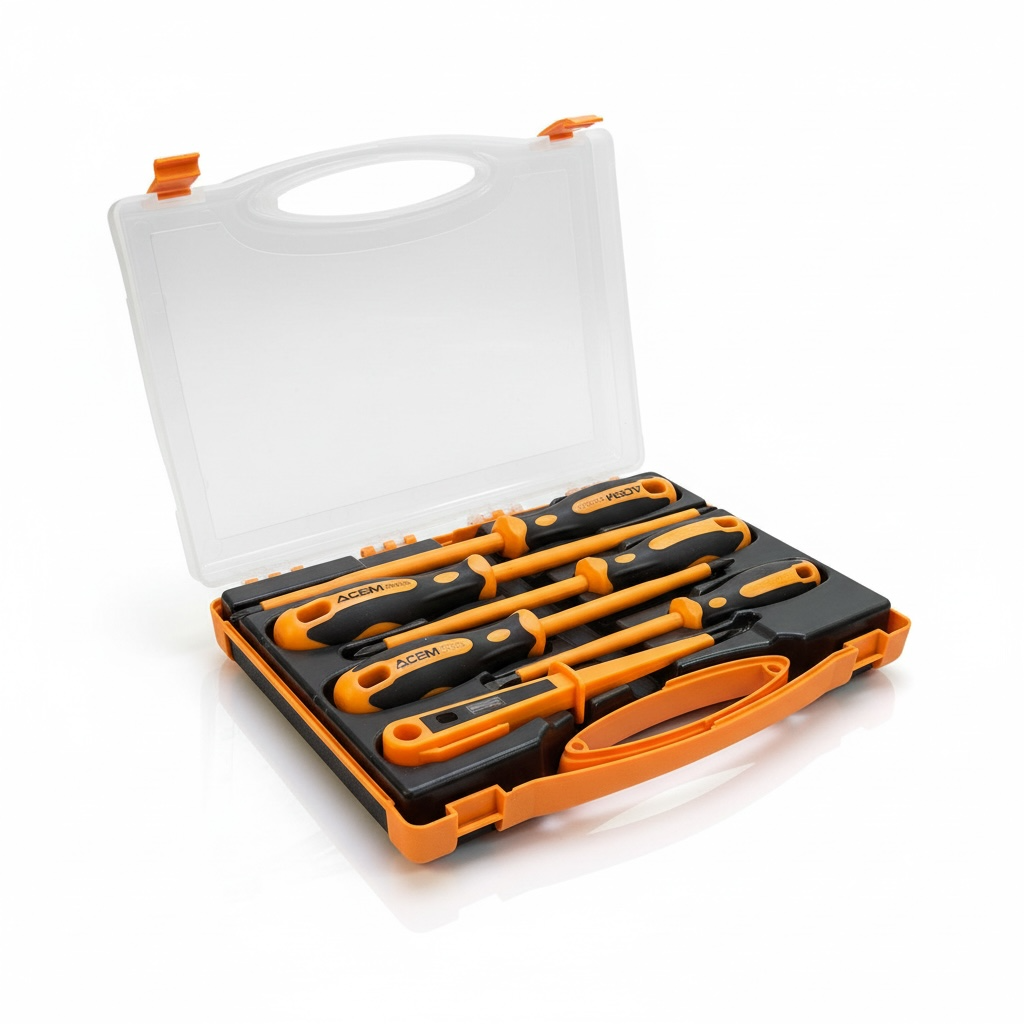 ACEM Jeu de 6 Tournevis Électricien Isolés 1000V en Coffret