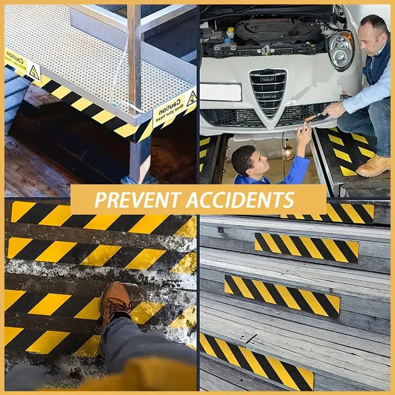 Ruban Antidérapant Adhésif Noir/Jaune – Sécurité Escaliers & Sols - SQES