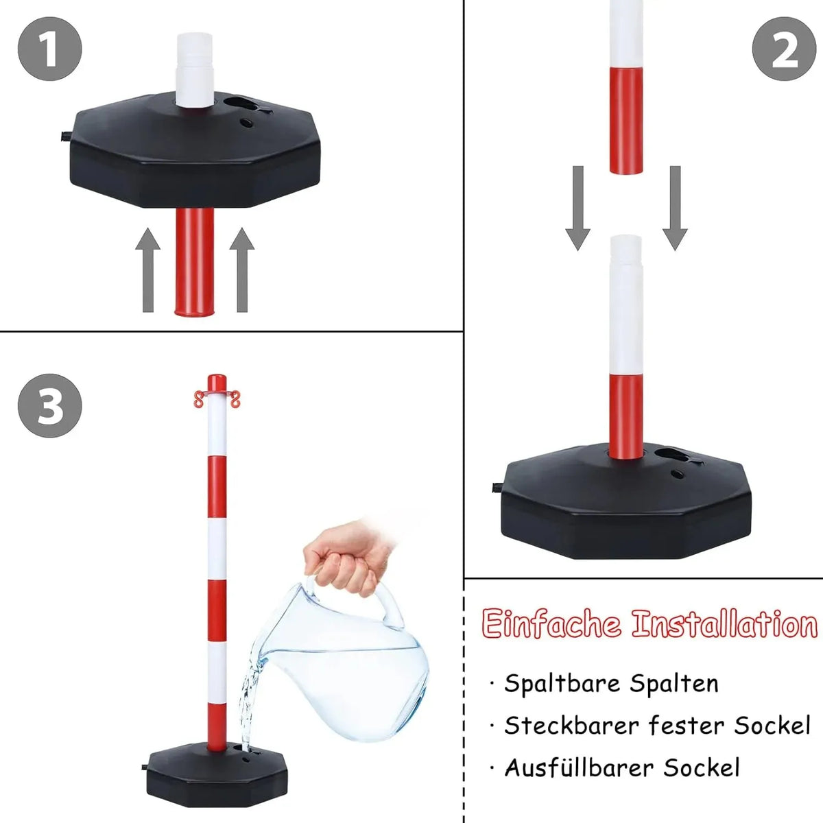 Poteau de signalisation - délimitation chaînes barrière de parking - 90 cm - SQES