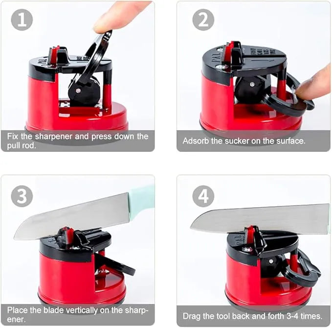 Mini Aiguiseur de couteaux manuel avec ventouse pour cuisine - SQES