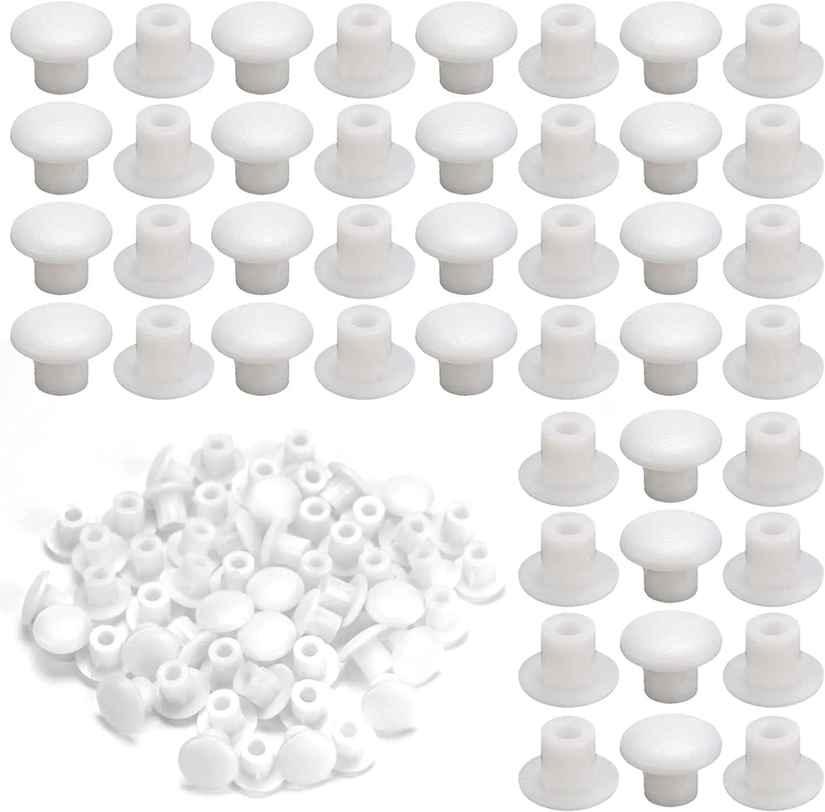 Bouche trou diam 8 mm plastique - capuchons pour trous de perçage - 100pcs - SQES