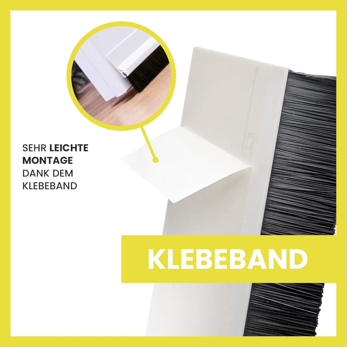 GEKO Joint brosse de porte auto-adhésif Blanc
