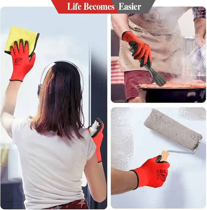 Gants de manutention pour tous travaux en nitrile, Gants de jardinage respirants avec revêtement en caoutchouc - SQES