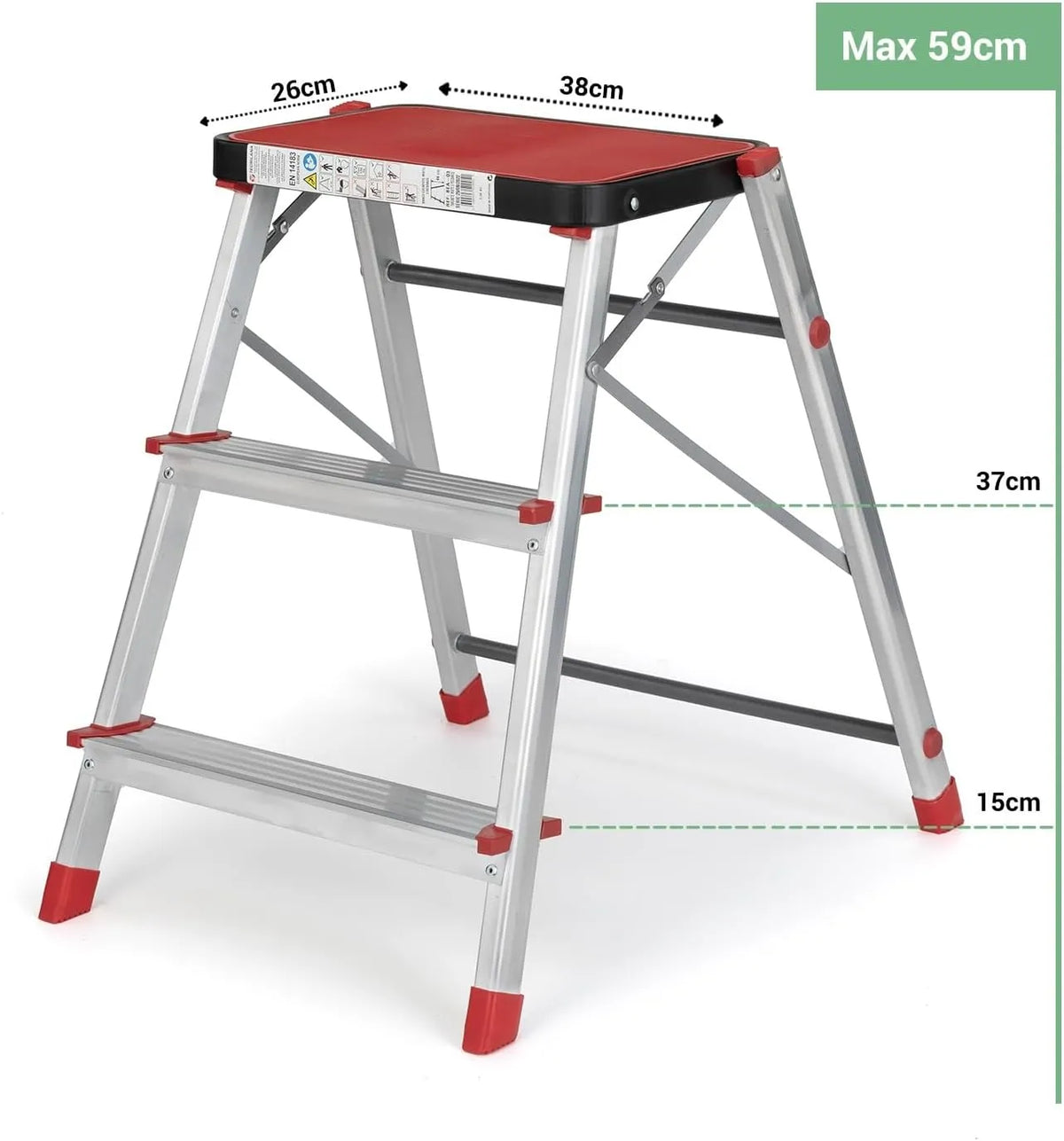 Escabeau 3 marches Échelle en Aluminium, escalier Pliable Marche Pied - SQES