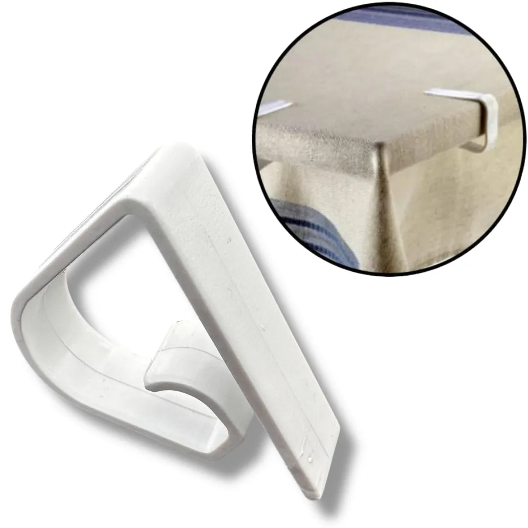 Pince pour nappe de table en plastique - Serre nappes blanc - SQES