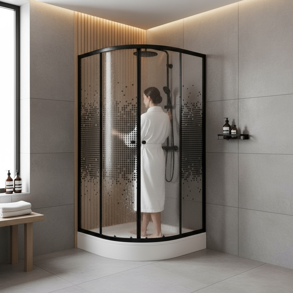 Cabine de douche rond 90/90/190 Noir