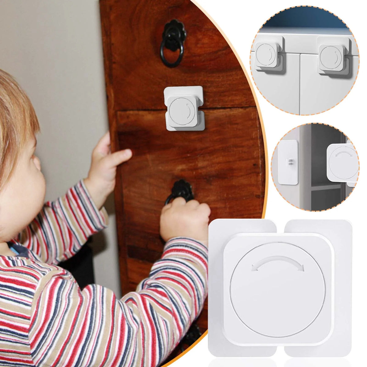 Bloque Porte et Tiroir Sécurité Enfant - Verrous de Sécurité pour Placard, Frigo, Fenêtre, Armoire