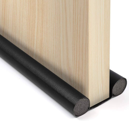 Bas de Porte Double Stop Noir 95cm - Bourrelet Isolation Thermique Acoustique