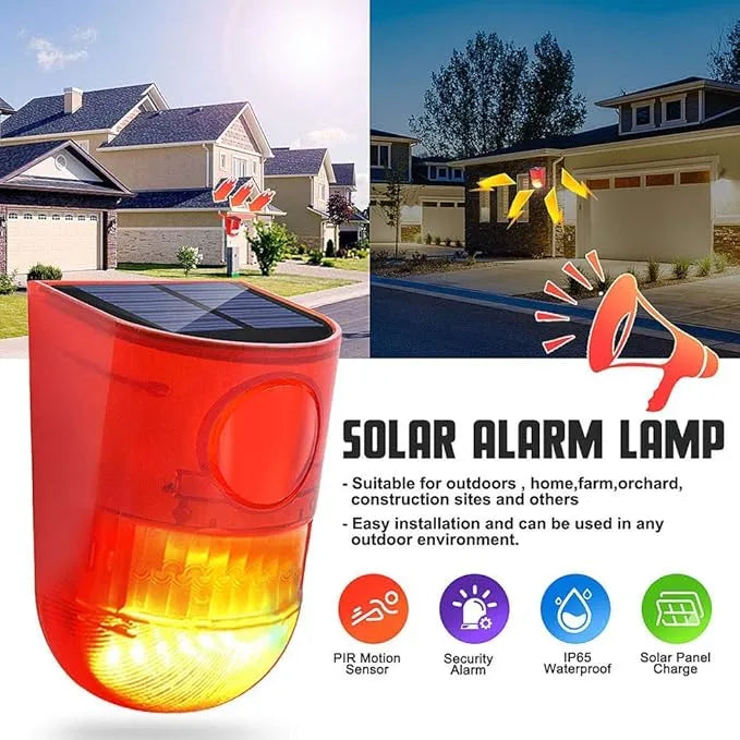 Alarme solaire 110db - Lampe de sécurité étanche à capteur de mouvement IP65 - SQES