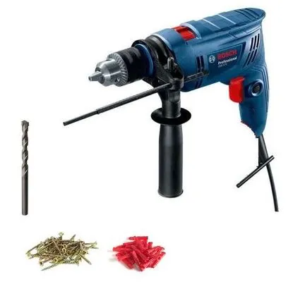 Perceuse à percussion - Professionnel - 570 W + Meche + Vis + Cheville - BOSCH TUNISIE - SQES
