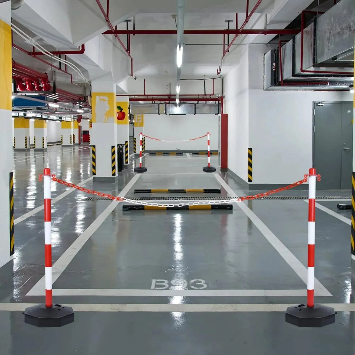 Poteau de signalisation - délimitation chaînes barrière de parking - 90 cm - SQES