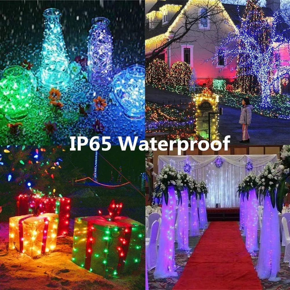 Guirlande Lumineuse Multicolore USB 10M 100 LEDs – 12 Modes et 12 Couleurs avec Télécommande – IP44 Étanche - SQES