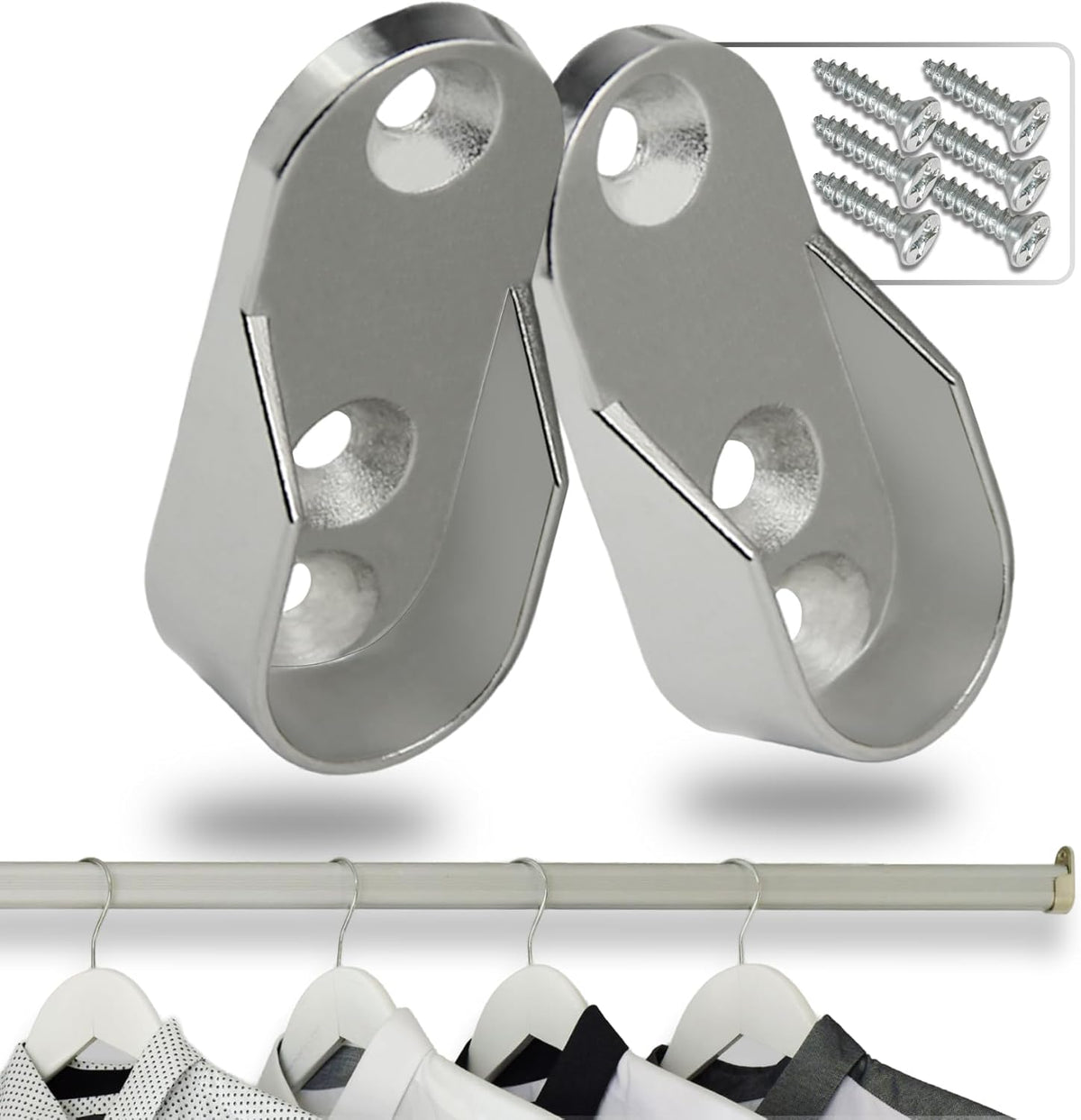 Support Tube Rideau Latéral Nickle RF147 (2 pièces)