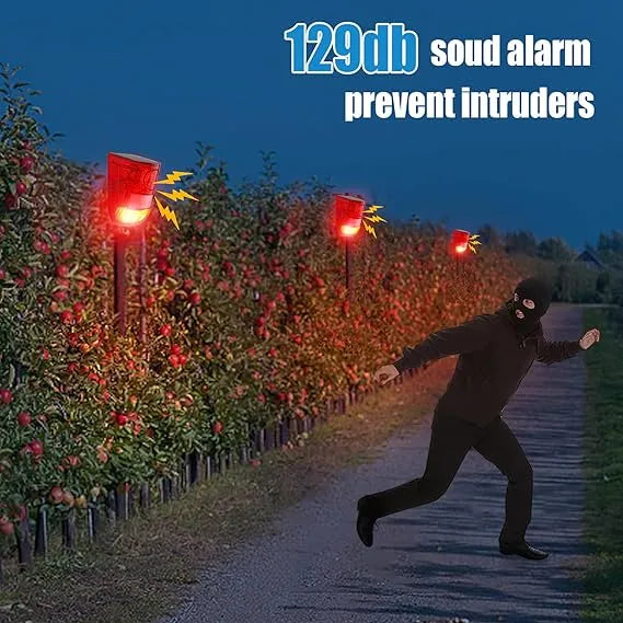 Alarme solaire 110db - Lampe de sécurité étanche à capteur de mouvement IP65 - SQES